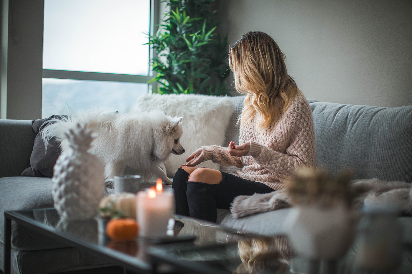 Lady with her dog